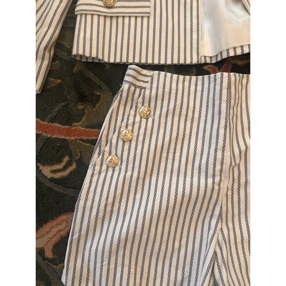 Zara Striped Short Suit Quiet Luxury Sailor Core Jacket S Shorts Med Sailorcore - Picture 4 of 6